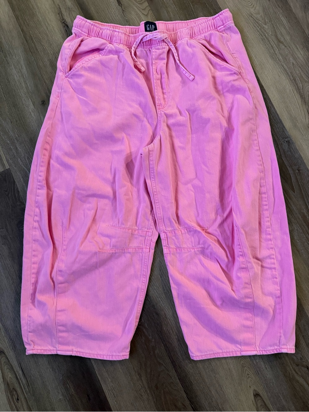 GAP Women’s Bubblegum Pink Barrel Drawstring Jeans